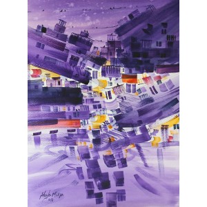 Shuja Mirza, 11 x 16 Inch, Water Color on Paper, Cityscape Painting, AC-SJM-007
